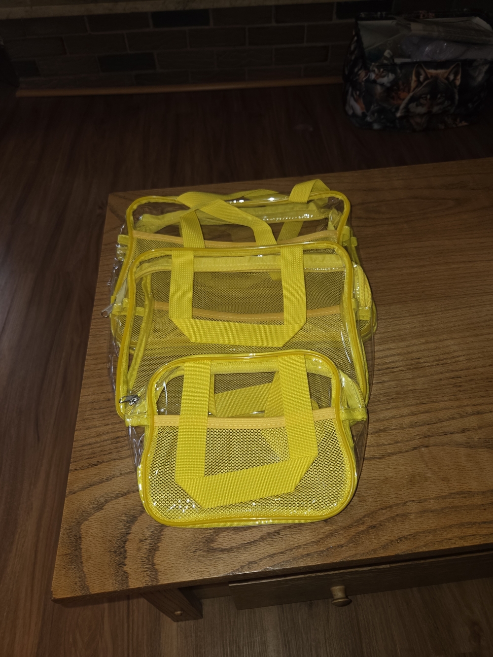 Clear Yellow Mesh Tote Bag - Stylish Transparent Carryall